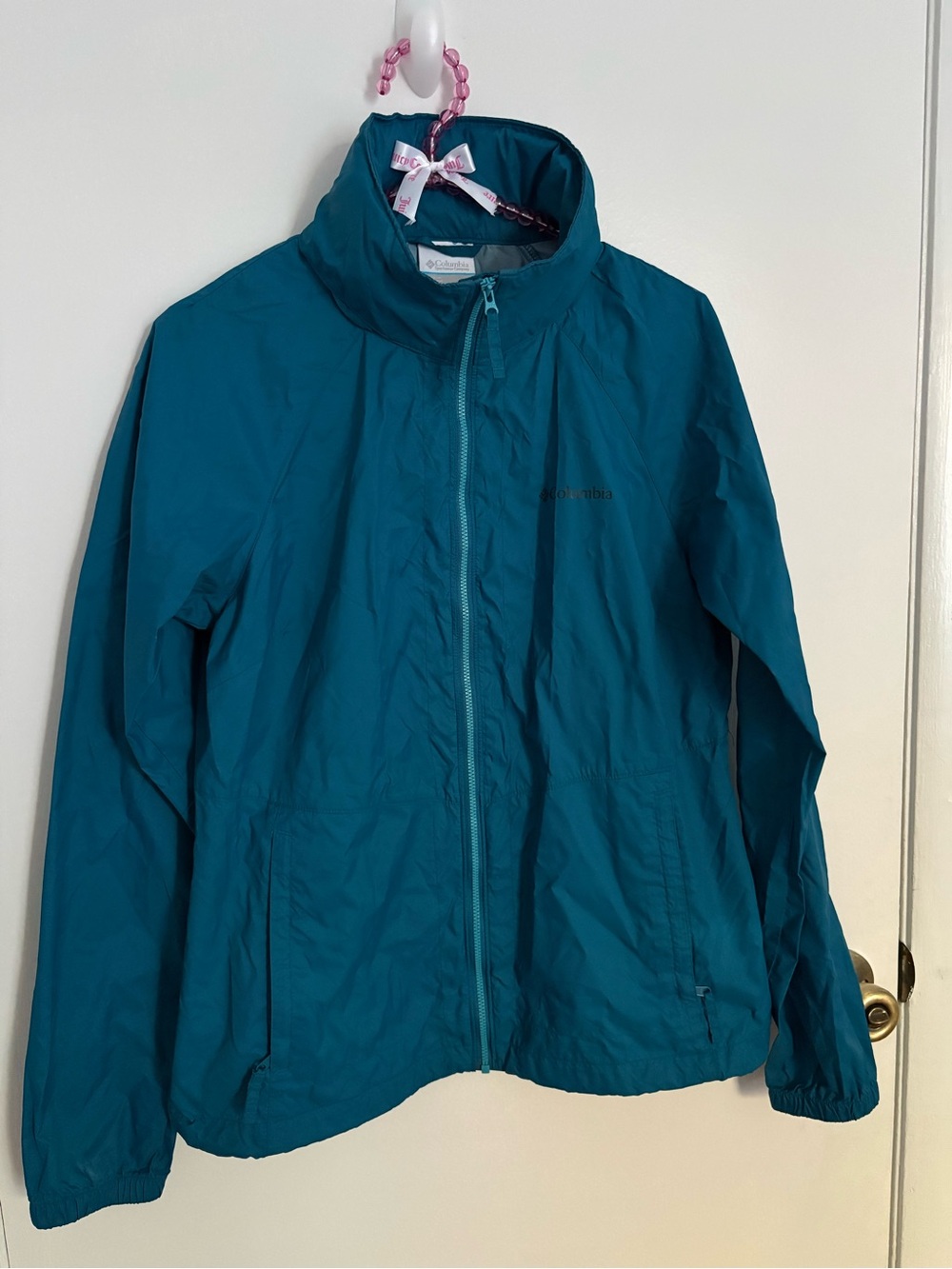 Columbia Kids Teal Blue Packable Rain Jacket